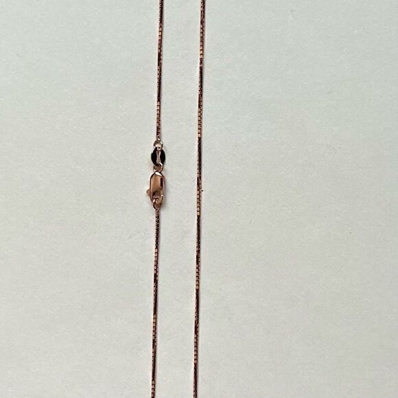 14K Real Gold chain 0.8 mm Rose Gold box chain Necklace | Birthday gift | 20” | - Picture 3 of 7